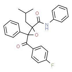 ChemSpider 2D Image | 3-(4-Fluorobenzoyl)-2-isobutyl-N,3-diphenyl-2-oxiranecarboxamide | C26H24FNO3