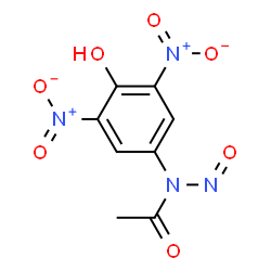 ChemSpider 2D Image | N-(4-Hydroxy-3,5-dinitrophenyl)-N-nitrosoacetamide | C8H6N4O7