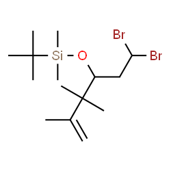 ChemSpider 2D Image | [(1,1-Dibromo-4,4,5-trimethyl-5-hexen-3-yl)oxy](dimethyl)(2-methyl-2-propanyl)silane | C15H30Br2OSi