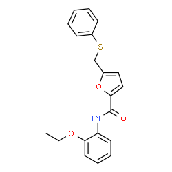 ChemSpider 2D Image | N-(2-Ethoxyphenyl)-5-[(phenylsulfanyl)methyl]-2-furamide | C20H19NO3S