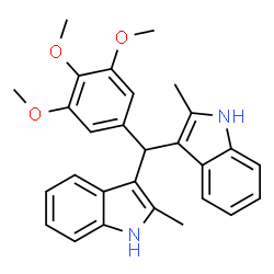 ChemSpider 2D Image | 3,3'-[(3,4,5-Trimethoxyphenyl)methylene]bis(2-methyl-1H-indole) | C28H28N2O3