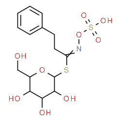 ChemSpider 2D Image | 1-S-[3-Phenyl-N-(sulfooxy)propanimidoyl]-1-thiohexopyranose | C15H21NO9S2