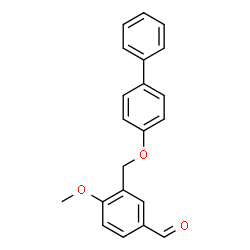 ChemSpider 2D Image | 3-[(4-Biphenylyloxy)methyl]-4-methoxybenzaldehyde | C21H18O3