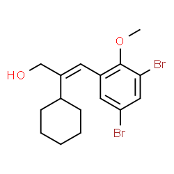 ChemSpider 2D Image | (2E)-2-Cyclohexyl-3-(3,5-dibromo-2-methoxyphenyl)-2-propen-1-ol | C16H20Br2O2