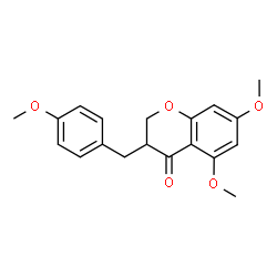 ChemSpider 2D Image | 3-(4-Methoxybenzyl)-5,7-dimethoxychroman-4-one | C19H20O5