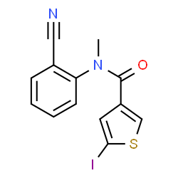 ChemSpider 2D Image | N-(2-Cyanophenyl)-5-iodo-N-methyl-3-thiophenecarboxamide | C13H9IN2OS