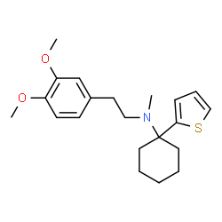 ChemSpider 2D Image | N-[2-(3,4-Dimethoxyphenyl)ethyl]-N-methyl-1-(2-thienyl)cyclohexanamine | C21H29NO2S