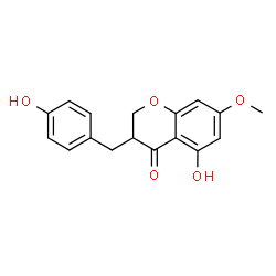 ChemSpider 2D Image | 5-Hydroxy-3-(4-hydroxybenzyl)-7-methoxy-2,3-dihydro-4H-chromen-4-one | C17H16O5