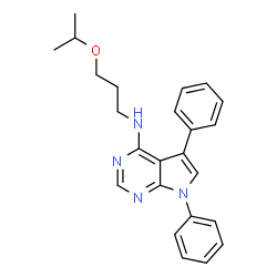 ChemSpider 2D Image | N-(3-isopropoxypropyl)-5,7-diphenylpyrrolo[2,3-d]pyrimidin-4-amine | C24H26N4O