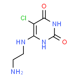 ChemSpider 2D Image | 6-[(2-Aminoethyl)amino]-5-chloro-2,4(1H,3H)-pyrimidinedione | C6H9ClN4O2