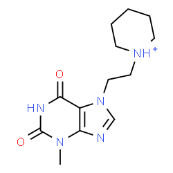 ChemSpider 2D Image | 1-[2-(3-Methyl-2,6-dioxo-1,2,3,6-tetrahydro-7H-purin-7-yl)ethyl]piperidinium | C13H20N5O2