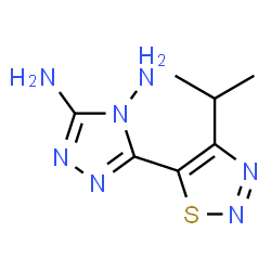 ChemSpider 2D Image | 5-(4-Isopropyl-1,2,3-thiadiazol-5-yl)-4H-1,2,4-triazole-3,4-diamine | C7H11N7S