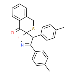 ChemSpider 2D Image | 3',4'-Bis(4-methylphenyl)-4'H-spiro[isothiochromene-3,5'-[1,2]oxazol]-4(1H)-one | C25H21NO2S