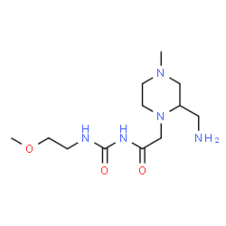 ChemSpider 2D Image | 2-[2-(Aminomethyl)-4-methyl-1-piperazinyl]-N-[(2-methoxyethyl)carbamoyl]acetamide | C12H25N5O3