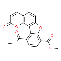 ChemSpider 2D Image | Dimethyl 2-oxo-2H-[1]benzofuro[2,3-h]chromene-8,11-dicarboxylate | C19H12O7