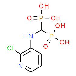 ChemSpider 2D Image | {[(2-Chloro-3-pyridinyl)amino]methylene}bis(phosphonic acid) | C6H9ClN2O6P2
