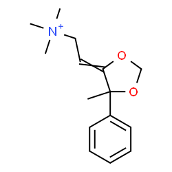 ChemSpider 2D Image | N,N,N-Trimethyl-2-(5-methyl-5-phenyl-1,3-dioxolan-4-ylidene)ethanaminium | C15H22NO2