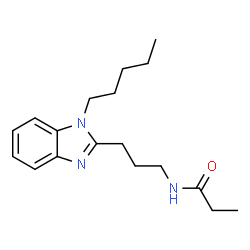 ChemSpider 2D Image | N-[3-(1-Pentyl-1H-benzimidazol-2-yl)propyl]propanamide | C18H27N3O