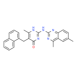 ChemSpider 2D Image | 2-[(4,6-Dimethyl-2-quinazolinyl)amino]-6-methyl-5-(1-naphthylmethyl)-4(1H)-pyrimidinone | C26H23N5O