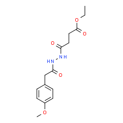 ChemSpider 2D Image | ethyl 4-[2-(4-methoxyphenyl)acetohydrazido]-4-oxobutanoate | C15H20N2O5