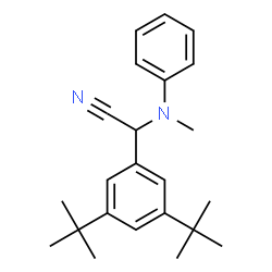 ChemSpider 2D Image | [3,5-Bis(2-methyl-2-propanyl)phenyl][methyl(phenyl)amino]acetonitrile | C23H30N2