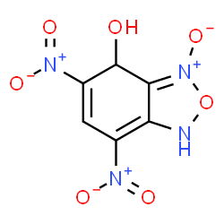 ChemSpider 2D Image | 5,7-Dinitro-1,4-dihydro-2,1,3-benzoxadiazol-4-ol 3-oxide | C6H4N4O7