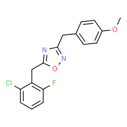 ChemSpider 2D Image | 5-(2-Chloro-6-fluorobenzyl)-3-(4-methoxybenzyl)-1,2,4-oxadiazole | C17H14ClFN2O2