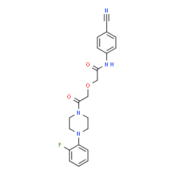 ChemSpider 2D Image | N-(4-Cyanophenyl)-2-{2-[4-(2-fluorophenyl)-1-piperazinyl]-2-oxoethoxy}acetamide | C21H21FN4O3