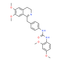 ChemSpider 2D Image | 1-{4-[(6,7-Dimethoxy-3,4-dihydro-1-isoquinolinyl)methyl]phenyl}-3-(2,4-dimethoxyphenyl)urea | C27H29N3O5