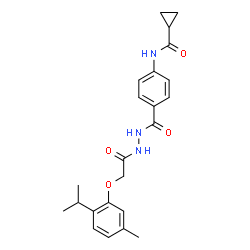 ChemSpider 2D Image | N-[4-({2-[(2-Isopropyl-5-methylphenoxy)acetyl]hydrazino}carbonyl)phenyl]cyclopropanecarboxamide | C23H27N3O4