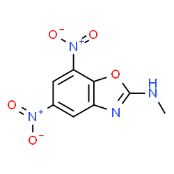 ChemSpider 2D Image | N-Methyl-5,7-dinitro-1,3-benzoxazol-2-amine | C8H6N4O5