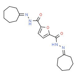 ChemSpider 2D Image | N'~2~,N'~5~-Dicycloheptylidene-2,5-furandicarbohydrazide | C20H28N4O3