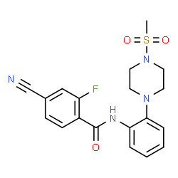 ChemSpider 2D Image | 4-Cyano-2-fluoro-N-{2-[4-(methylsulfonyl)-1-piperazinyl]phenyl}benzamide | C19H19FN4O3S