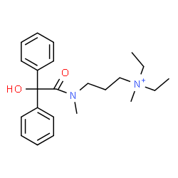 ChemSpider 2D Image | N,N-Diethyl-3-{[hydroxy(diphenyl)acetyl](methyl)amino}-N-methyl-1-propanaminium | C23H33N2O2