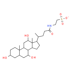 ChemSpider 2D Image | 2-[(3,7,12-Trihydroxy-24-oxocholan-24-yl)amino]ethanesulfonate | C26H44NO7S