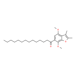 ChemSpider 2D Image | 1-(4,7-Dimethoxy-2,3-dimethyl-1-benzofuran-6-yl)-1-tetradecanone | C26H40O4