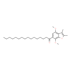 ChemSpider 2D Image | 1-(4,7-Dimethoxy-2,3-dimethyl-1-benzofuran-6-yl)-1-hexadecanone | C28H44O4