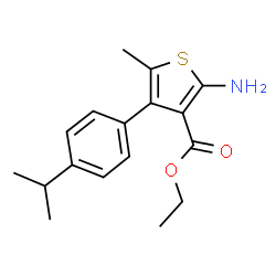 ChemSpider 2D Image | Ethyl 2-amino-4-(4-isopropylphenyl)-5-methyl-3-thiophenecarboxylate | C17H21NO2S