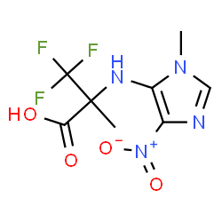 ChemSpider 2D Image | 3,3,3-Trifluoro-2-methyl-2-[(1-methyl-4-nitro-1H-imidazol-5-yl)amino]propanoic acid | C8H9F3N4O4