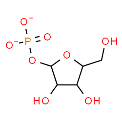 ChemSpider 2D Image | 1-O-Phosphonatopentofuranose | C5H9O8P