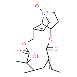 ChemSpider 2D Image | 3-Ethylidene-6-hydroxy-5,6-dimethyl-3,4,5,6,9,11,13,14,14a,14b-decahydro[1,6]dioxacyclododecino[2,3,4-gh]pyrrolizine-2,7-dione 12-oxide | C18H25NO6