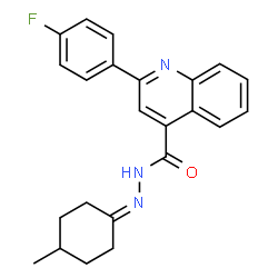 ChemSpider 2D Image | 2-(4-Fluorophenyl)-N'-(4-methylcyclohexylidene)-4-quinolinecarbohydrazide | C23H22FN3O