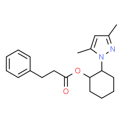 ChemSpider 2D Image | 2-(3,5-Dimethyl-1H-pyrazol-1-yl)cyclohexyl 3-phenylpropanoate | C20H26N2O2