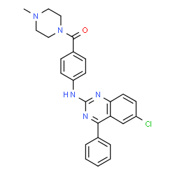 ChemSpider 2D Image | {4-[(6-Chloro-4-phenyl-2-quinazolinyl)amino]phenyl}(4-methyl-1-piperazinyl)methanone | C26H24ClN5O