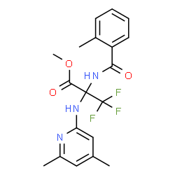 ChemSpider 2D Image | Methyl 2-[(4,6-dimethylpyridin-2-yl)amino]-3,3,3-trifluoro-N-(2-methylbenzoyl)alaninate | C19H20F3N3O3