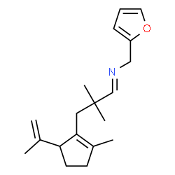 ChemSpider 2D Image | (1E)-N-(2-Furylmethyl)-3-(5-isopropenyl-2-methyl-1-cyclopenten-1-yl)-2,2-dimethyl-1-propanimine | C19H27NO