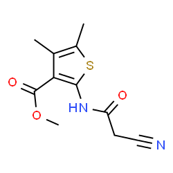 ChemSpider 2D Image | Methyl 2-[(cyanoacetyl)amino]-4,5-dimethyl-3-thiophenecarboxylate | C11H12N2O3S