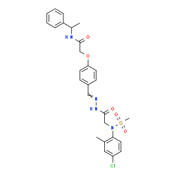 ChemSpider 2D Image | 2-{4-[({[(4-Chloro-2-methylphenyl)(methylsulfonyl)amino]acetyl}hydrazono)methyl]phenoxy}-N-(1-phenylethyl)acetamide | C27H29ClN4O5S