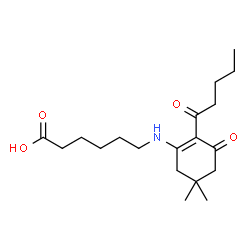 ChemSpider 2D Image | 6-[(5,5-Dimethyl-3-oxo-2-pentanoyl-1-cyclohexen-1-yl)amino]hexanoic acid | C19H31NO4