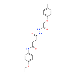 ChemSpider 2D Image | N-(4-Ethoxyphenyl)-4-{2-[(4-methylphenoxy)acetyl]hydrazino}-4-oxobutanamide | C21H25N3O5